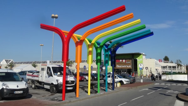 Luminère colorés parking